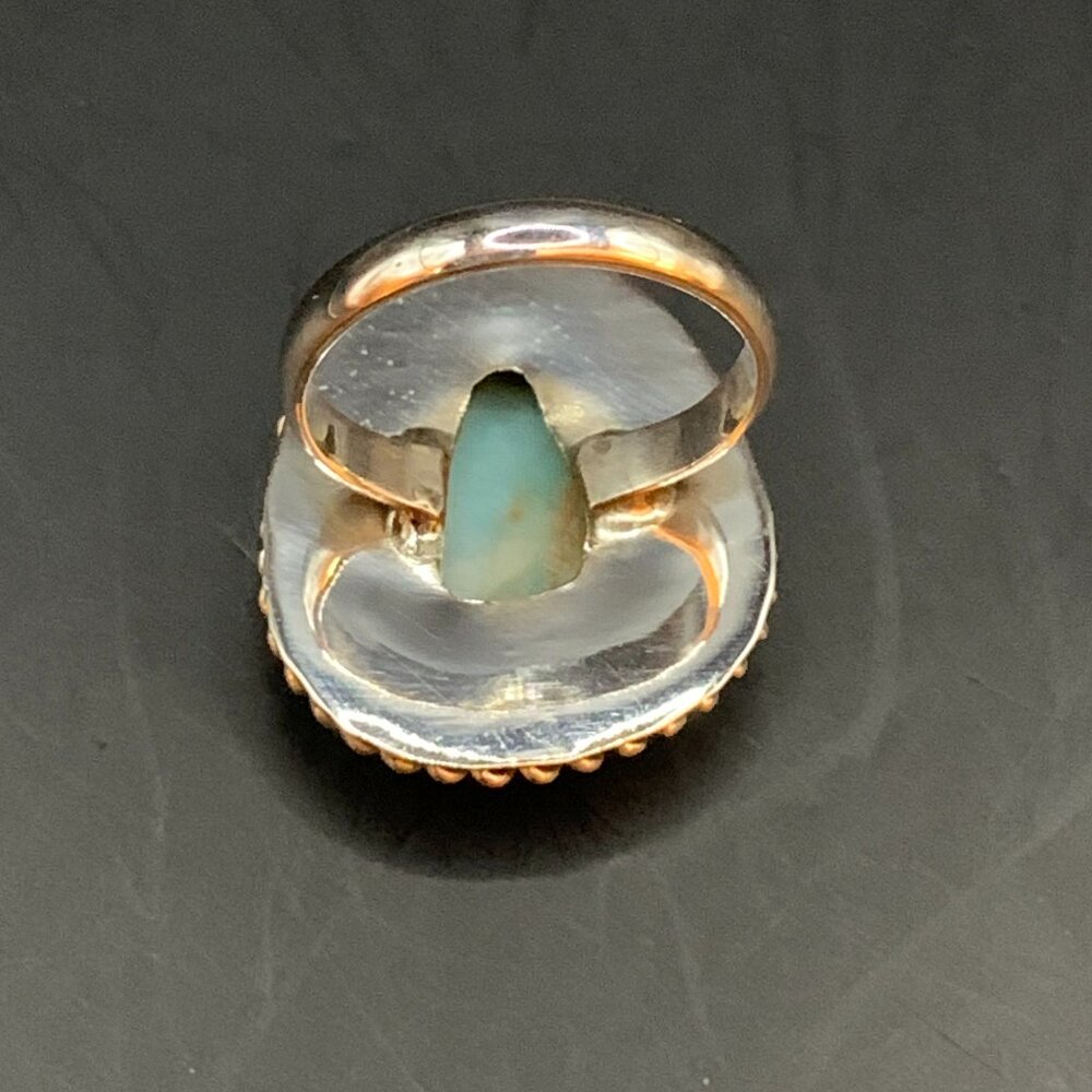 Sea Sediment Blue Green Stone Sterling Silver 925 Ring NEW Sz 6 J651 - Picture 9 of 10